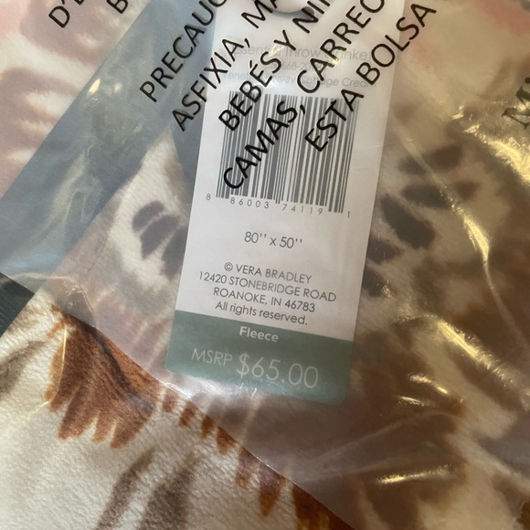 NWT Vera Bradley Essential Throw Blanket - Picture 4 of 4